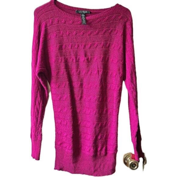 Lauren RALPH LAUREN Women's Small Wine Color Red Pullover Sweater Light Thin - Picture 1 of 5